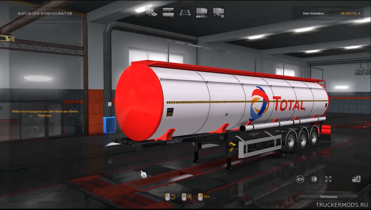 Прицеп цистерна Menci для ETS2 v1.33.x