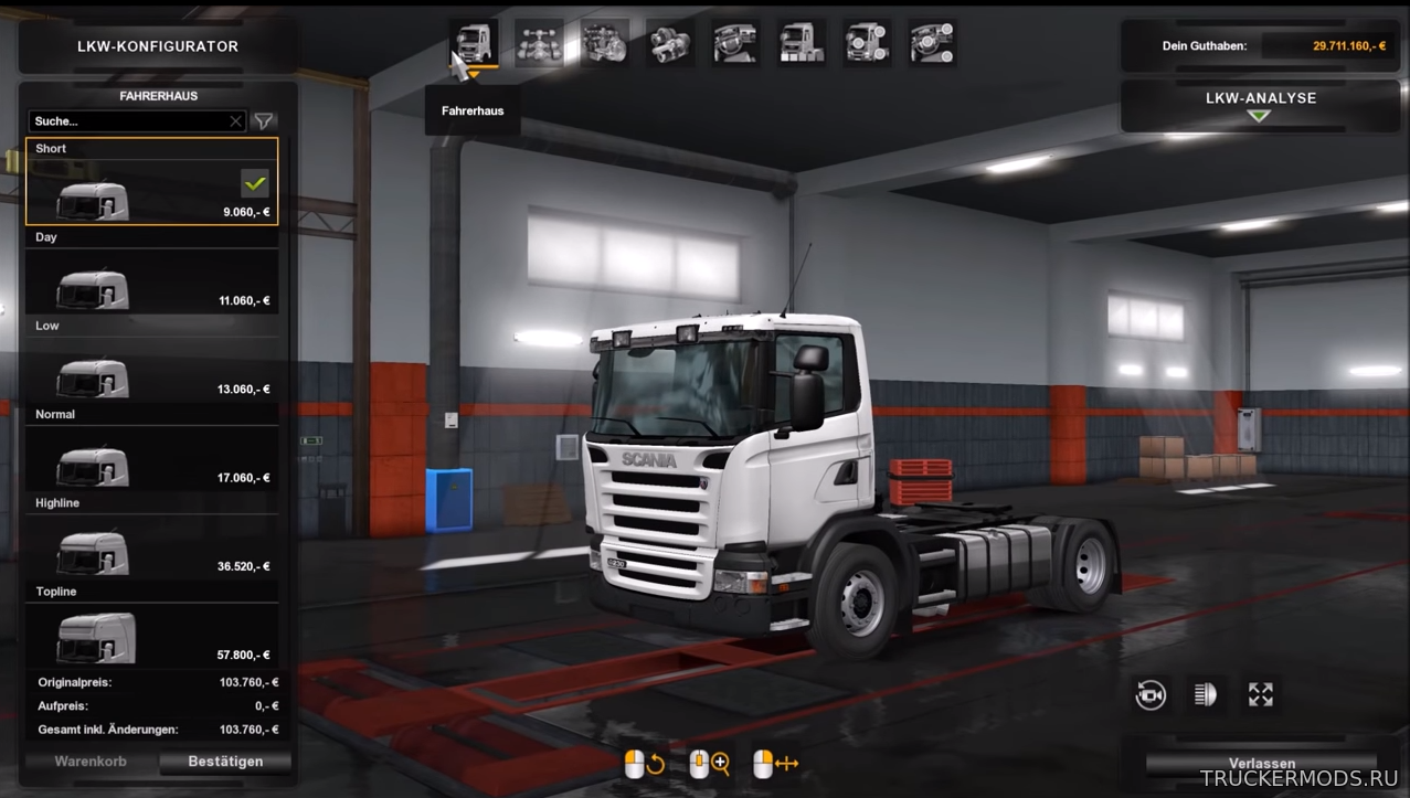 Scania P Modifications v1.6 для ETS2 v1.33.x