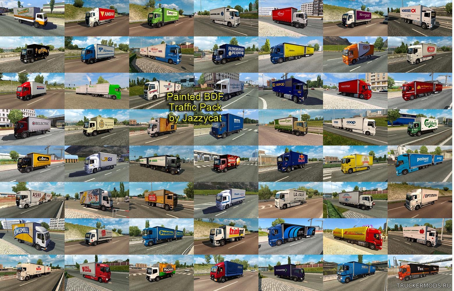 Мод PAINTED BDF TRAFFIC PACK V4.5 для ETS2